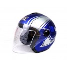 RXR Half Face Helmet R066C Matte Blue/White