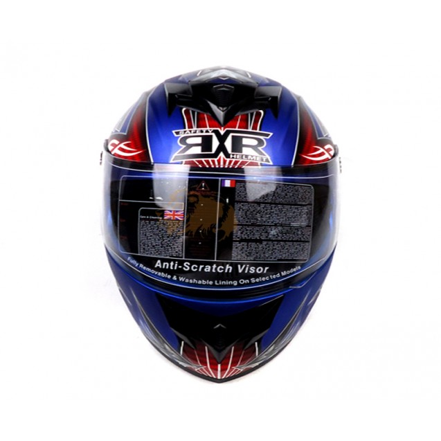 RXR HELMET K691 MUTED BLUE/RED